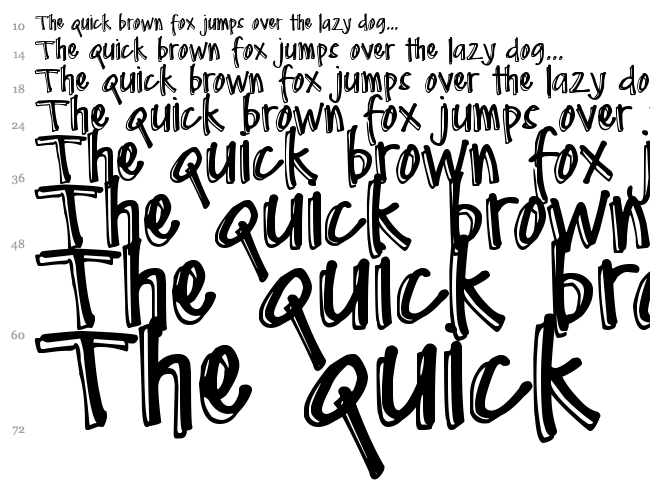 DJB Me and My Shadow font waterfall